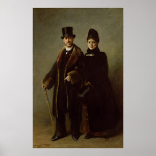 Heinrich Schliemann och hans fru Poster