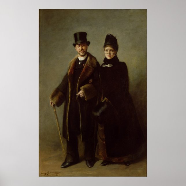 Heinrich Schliemann och hans fru Poster (Framsidan)