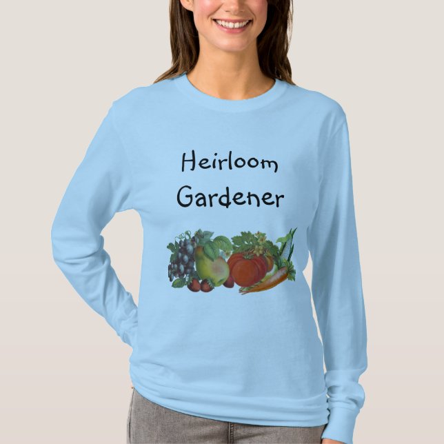 Heirloom Gardener Anpassade Sstickande T-shirt (Framsida)