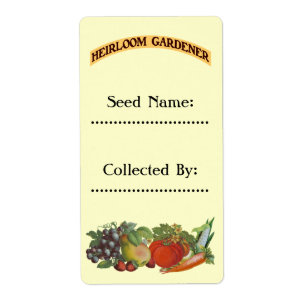 Heirloom Gardener Anpassningsbar Seed-etiketter Fraktsedel