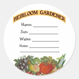 Heirloom Gardener Anpassningsbar Seed Packet Stick Runt Klistermärke