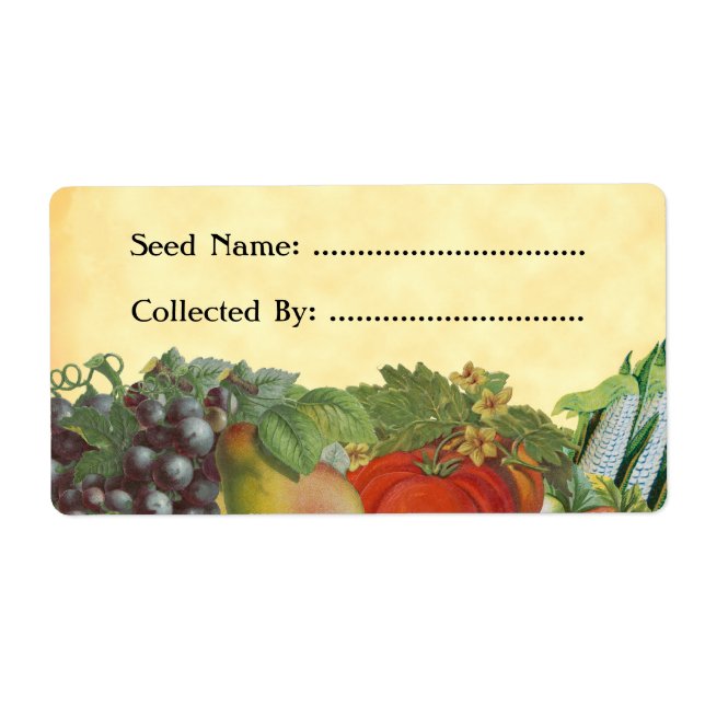 Heirloom Gardener Anpassningsbar Seed Saver-etiket Fraktsedel (Framsidan)