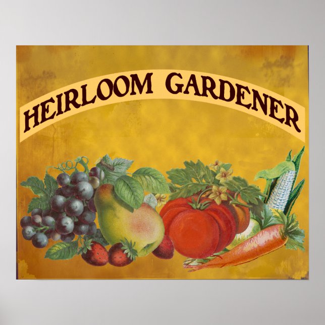 Heirloom Gardener Vintage Art Poster (Framsidan)