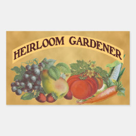 Heirloom Gardener Vintage Art Rektangulärt Klistermärke