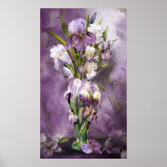 Heirloom Iris i Iris Vas Art Poster/skriver ut Poster (Framsidan)