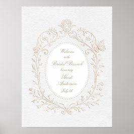 Heirloom Rococo Bridal Shower Brunch Welcome Sign Poster