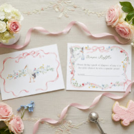 Heirloom Rose Ribbon and Stork Diaper Raffle  Tilläggskort
