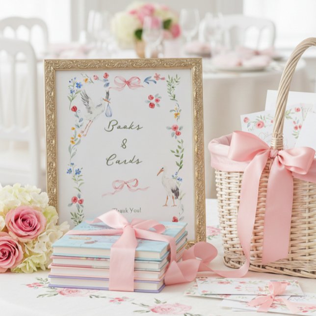 Heirloom Rose & Ribbon Stork Books and Cards Poster (Skapare uppladdad)