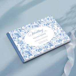 Heirloom Style Navy Roses Toile Guest Book Gästböcker
