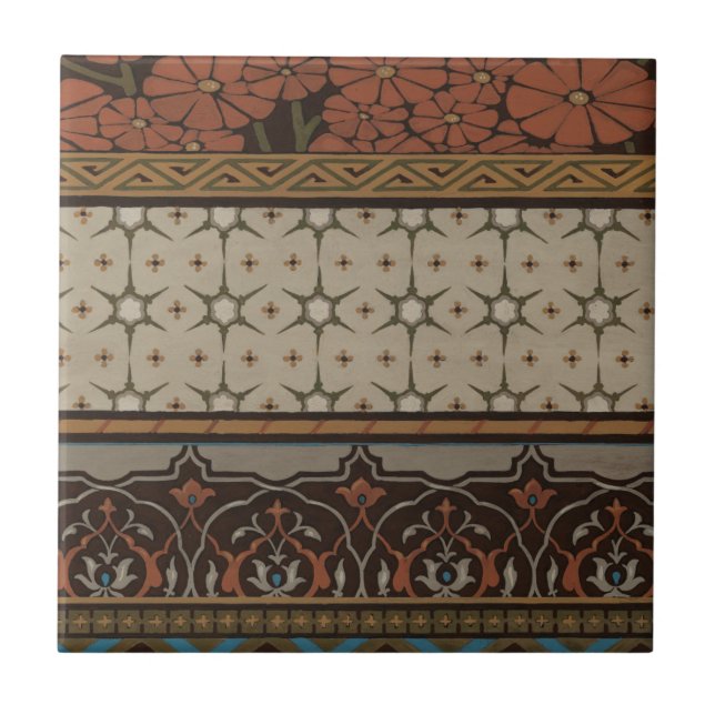 Heirloom Textile med dekorativ Mönster Kakelplatta (Framsidan)