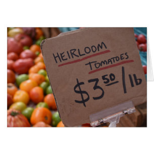 Heirloom Tomatis Greenmarket Farmers NYC-marknad Hälsningskort