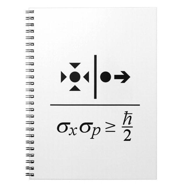 Heisenbergs osäkerhetsprincip anteckningsbok med spiral (Framsidan)