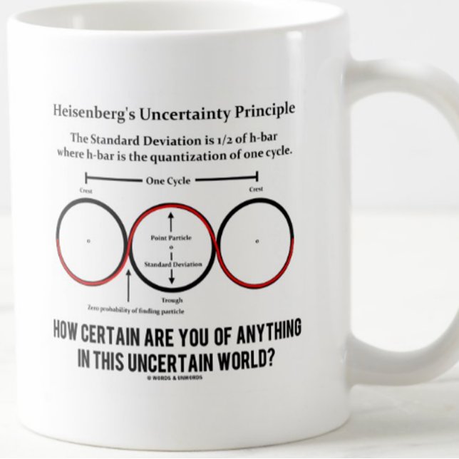 Heisenbergs osäkerhetsprincip Physics Humor Kaffemugg (Heisenberg's Uncertainty Principle physics mug for anyone who understands the nature of uncertainty)