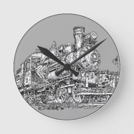 Heisler ångamotor 1899 rund klocka