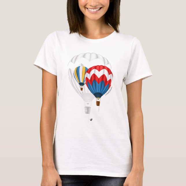 Heissluftballon Abbildung mit Inschrift T Shirt (Framsida)