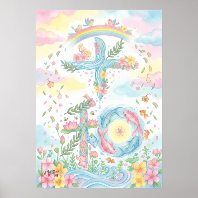 Heiwa: Elegant Calligraphy "Peace" Art260010018 Poster (Framsidan)