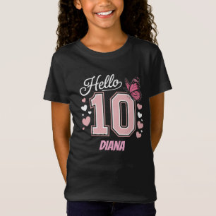 Hej 10 Dubbla 10:e Personligen för daglig flicka T Shirt