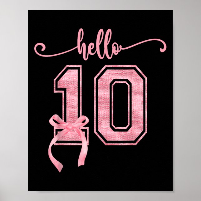 Hej 10 Dubblor - siffra Cute Coquette Bow 10 BIR Poster (Framsidan)
