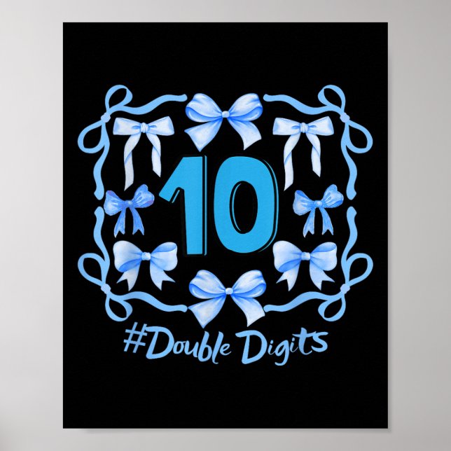 Hej 10 Dubblor - siffra Cute Coquette Bow 10 BIR Poster (Framsidan)