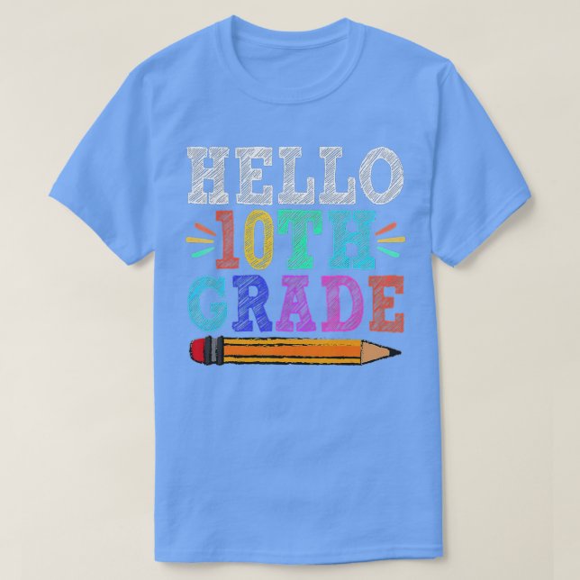 Hej 10:e Klass Lärare Funny Back to school Gift T Shirt (Design framsida)