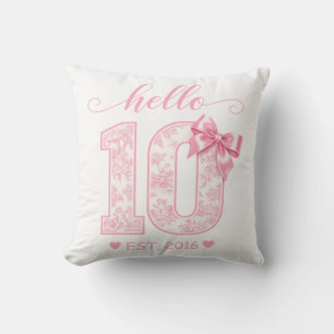 Hej 10 Födelsedag Rosa Hej 10 Anpassat År Kudde