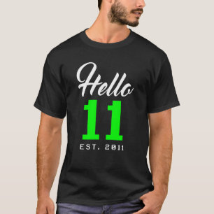 Hej 11 Elva Est 2012 11 Åldersmassa T Shirt