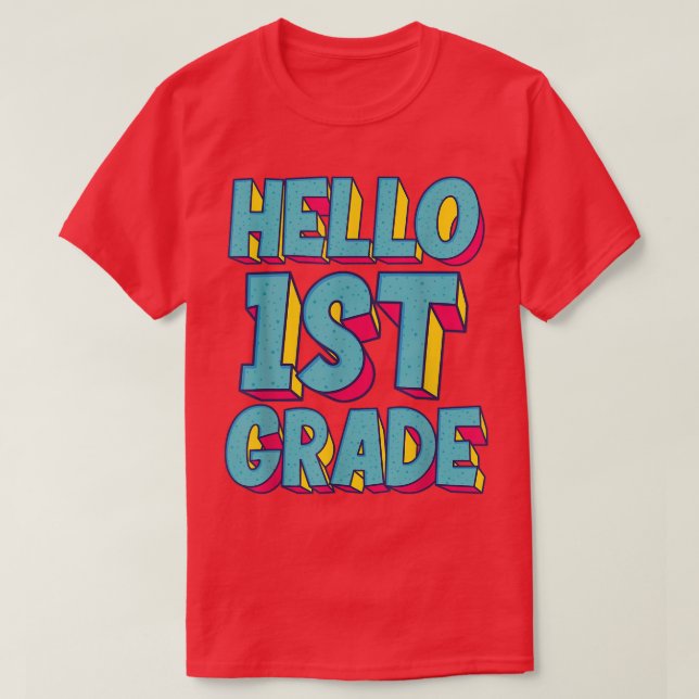 Hej 1:a klass Back to school 1:a skoldagen T Shirt (Design framsida)