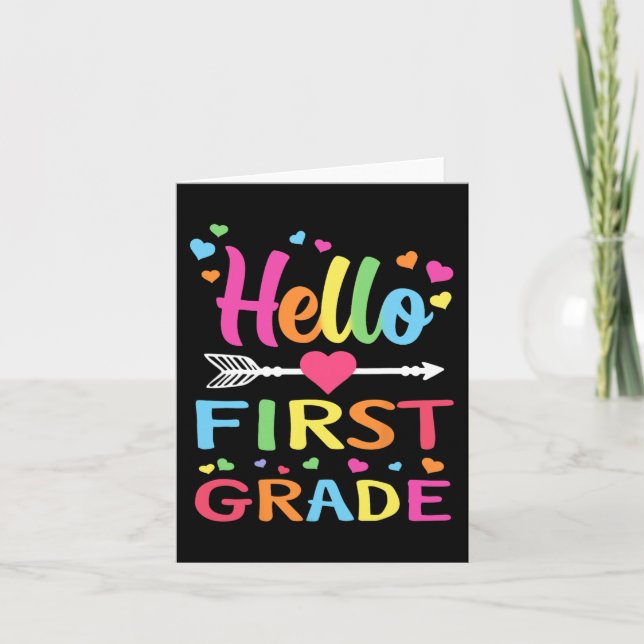 Hej 1:a Klass Back to school första Klass-läraren Kort (Framsida)