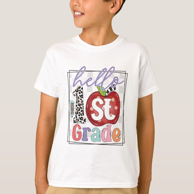 Hej 1:a Klass, pojke eller flicka T Shirt (Framsida)