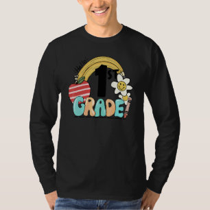 Hej 1:a klassens groovy regnbåge tillbaka till sko t shirt