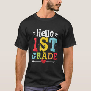 Hej 1:e Klass-läraren Student första dagen tillbak T Shirt