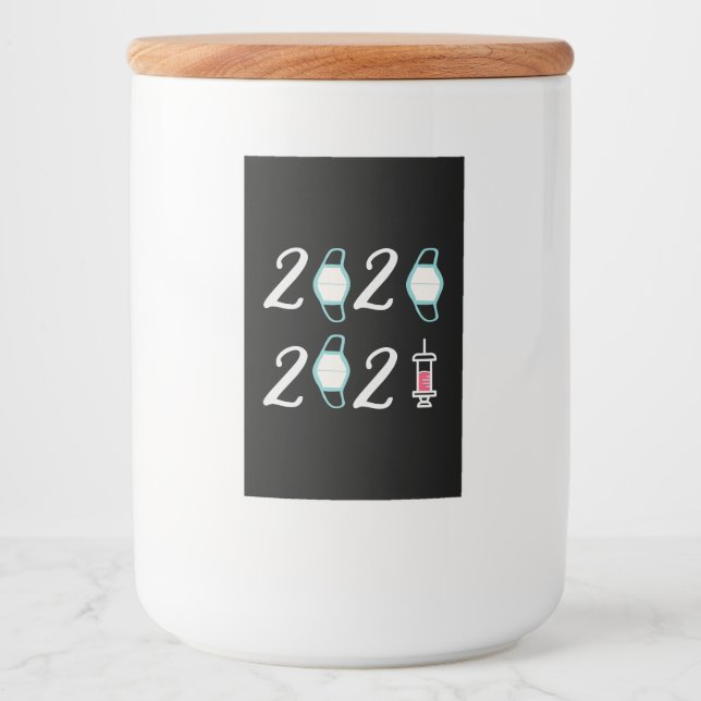 Hej 2021 Adjö 2020 - Det är äntligen över Mat Etikett (Framsida)