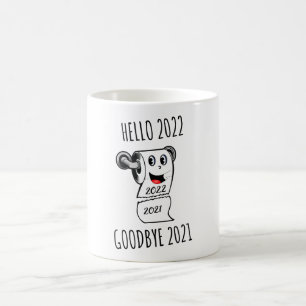 Hej 2022 Adjö 2021 papper Kaffemugg