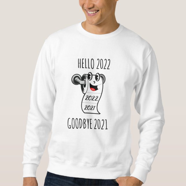 Hej 2022 Adjö 2021 papper Lång Ärmad Tröja (Framsida)