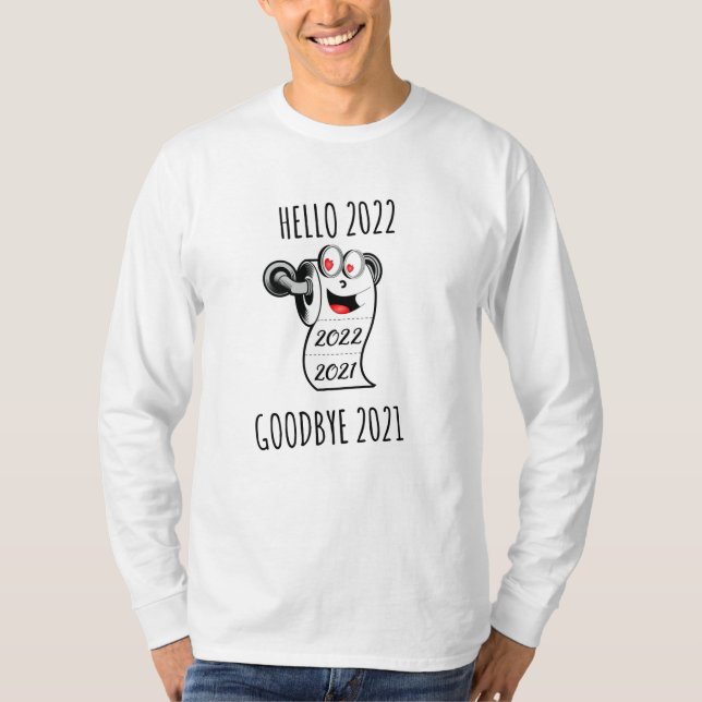 Hej 2022 Adjö 2021 papper T Shirt (Framsida)
