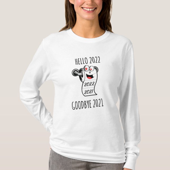 Hej 2022 Adjö 2021 papper T Shirt (Framsida)