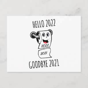 Hej 2022 Adjö 2021 papper Vykort