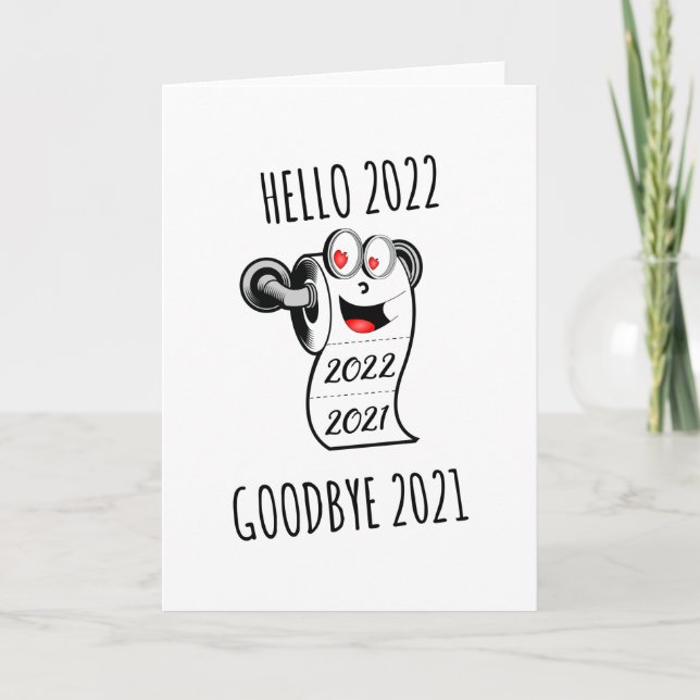 Hej 2022 Adjö 2021 toalettpapper Kort (Framsida)