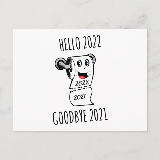 Hej 2022 Adjö 2021 toalettpapper Vykort (Framsida)