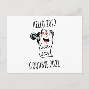 Hej 2022 Adjö 2021 toalettpapper Vykort