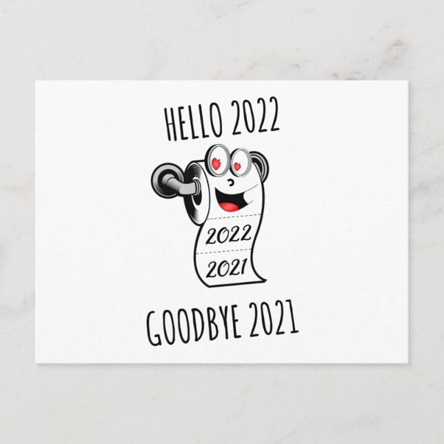 Hej 2022 Adjö 2021 toalettpapper Vykort (Framsida)