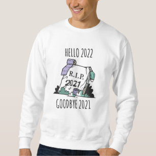 Hej 2022 Adjö 2021 Vila i fred 2022 Lång Ärmad Tröja