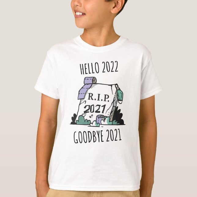 Hej 2022 Adjö 2021 Vila i fred 2022 T Shirt (Framsida)