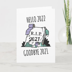 Hej 2022 Adjö 2021 Vila i frid 2022 Kort