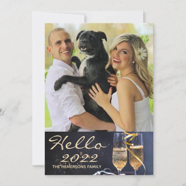 Hej 2022-familjens foto julkort (Framsida)