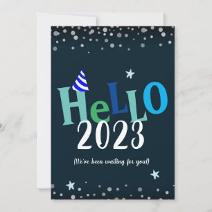 Hej 2023-Helgdag för nya år Julkort