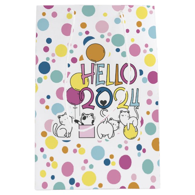 Hej 2024 med lekande katter (Framsidan)