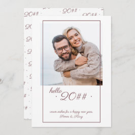 Hej 2024: Minimalistiskt förskjutningsramfoto - ny Julkort