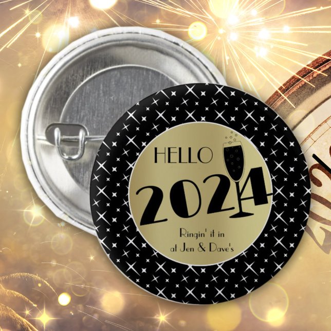 Hej 2024 Ny årsknapp Knapp (Skapare uppladdad)