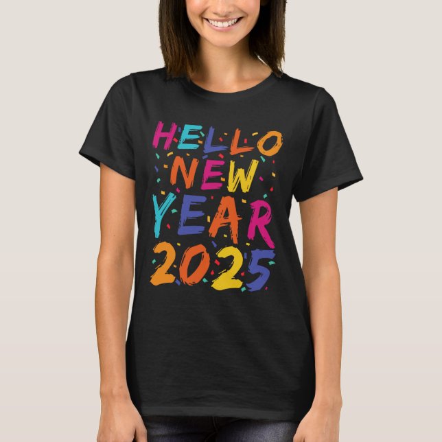Hej 2025 års familjematning för Firande Pa T Shirt (Framsida)